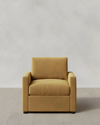 Brennan Accent Chair in Performance Velvet - One Size / Pine