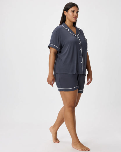 Bamboo Jersey Short Sleeve Pajama Set - XS / True Black