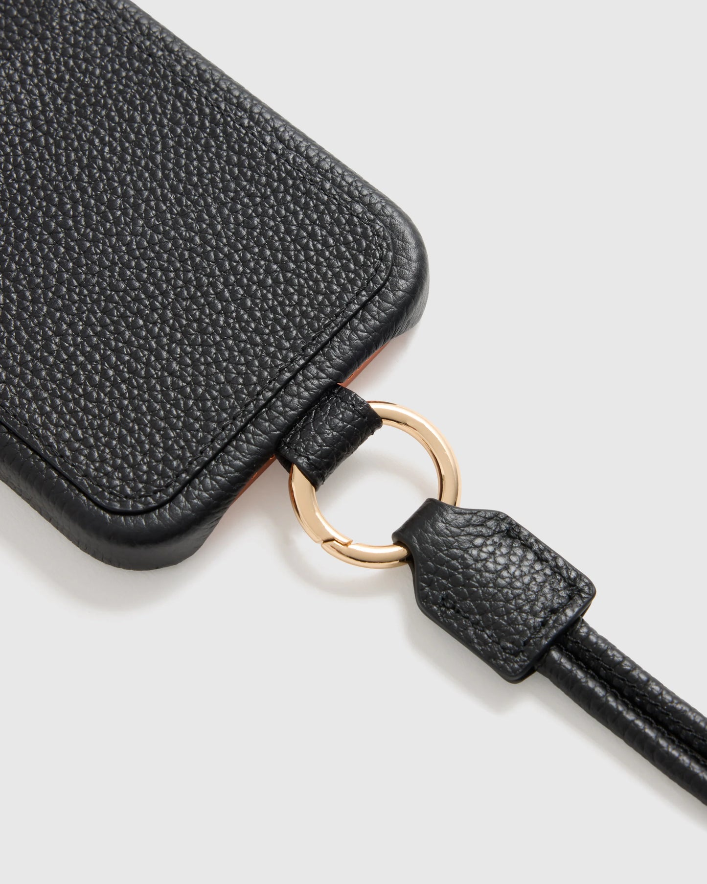 Italian Leather Phone Crossbody Case - 17 / Black
