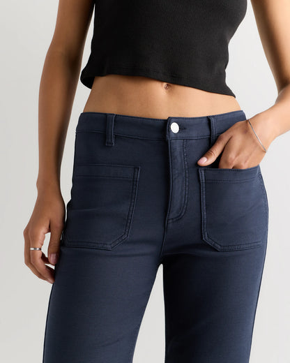 French Terry Wide Leg Pants - 0 / Deep Navy