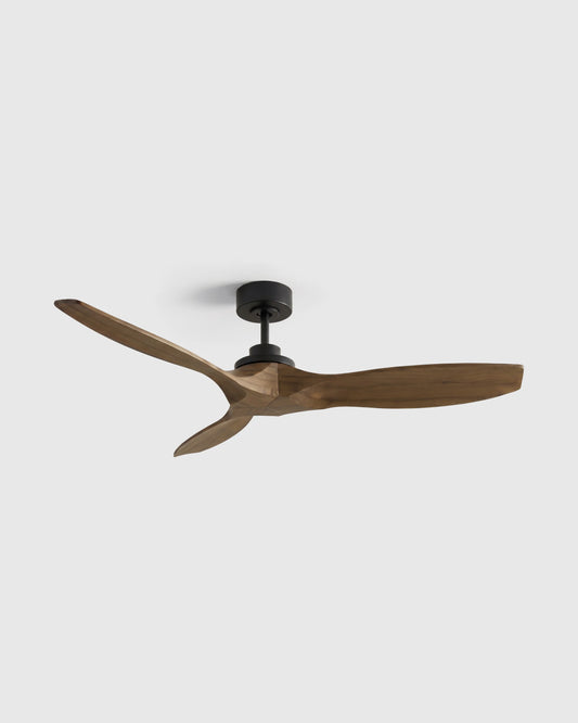 Transitional Wood Blade Ceiling Fan - 52" / Honey/Black