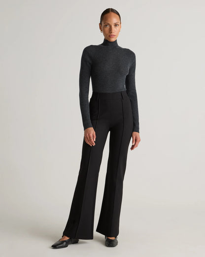 Ultra-Stretch Ponte Flare Leg Pants - XS / Espresso