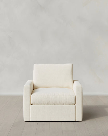 Brennan Swivel Chair in Performance Chenille Linen Blend - 32" / Slate