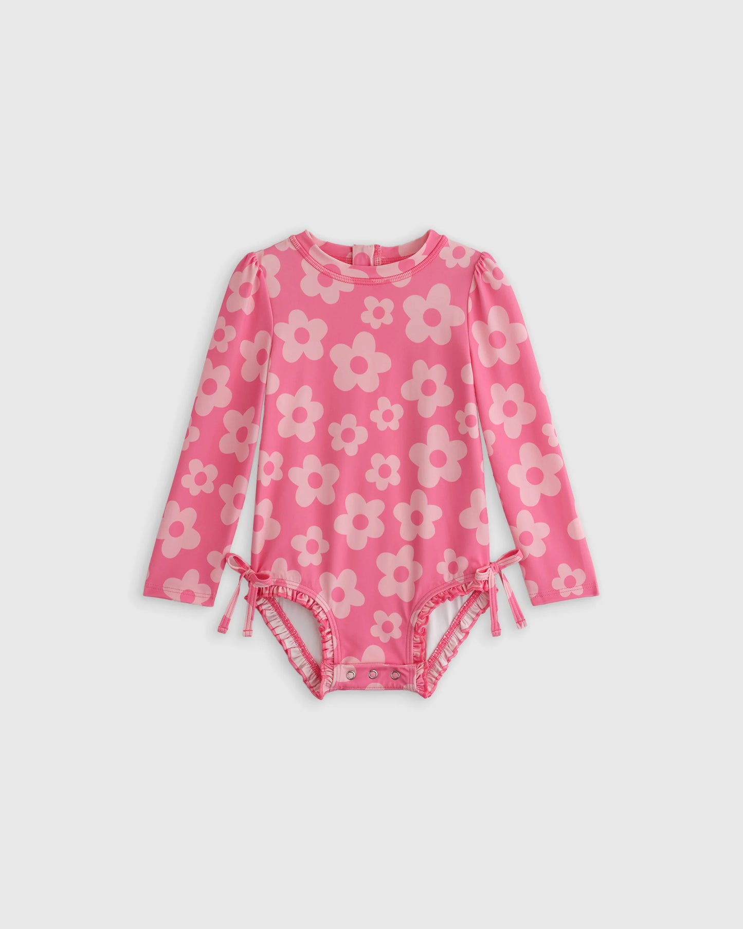 Long Sleeve Tie One-Piece Swimsuit - 2T / Soft Ditsy Floral