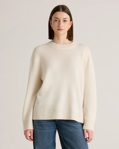 Mongolian Cashmere Oversized Crewneck Sweater - XS / Brown