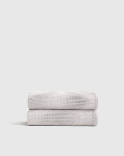 Turkish Waffle Terry Bath Towel (Set of 2) - One Size / White