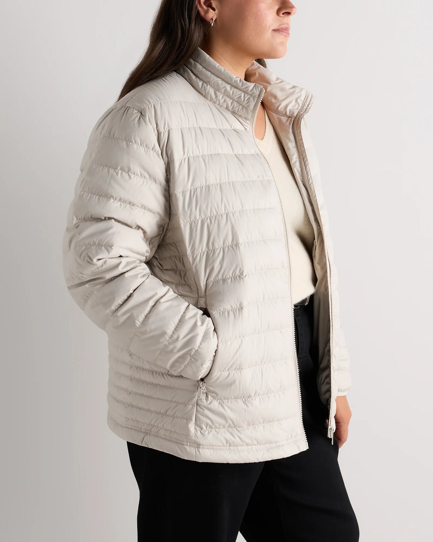Lightweight Down Packable Puffer Jacket - 1X / Black