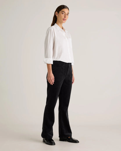Organic Stretch Corduroy Flare Pants - 0 / Black