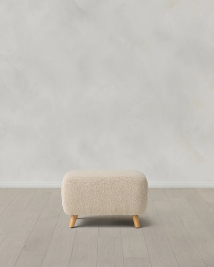 Teddy Boucle Petite Ottoman - One Size / Oatmeal