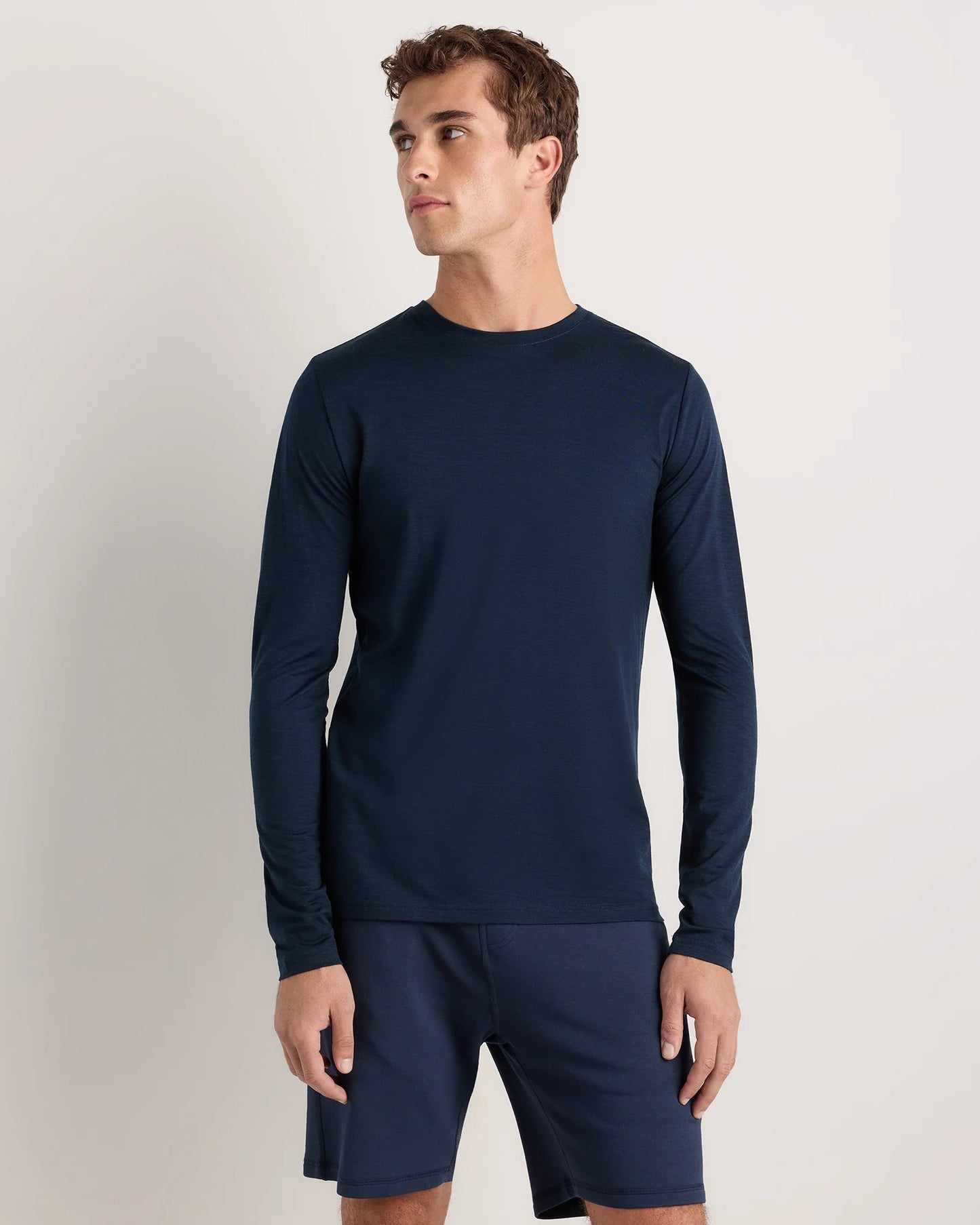 100% Merino Wool All-Season Long Sleeve Base Layer Tee - XS / Off-White