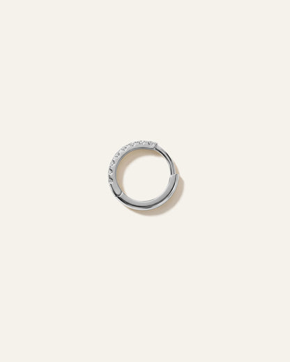 14K Gold Pave Diamond Second Piercing Tiny Huggie - Single - One Size / Yellow Gold