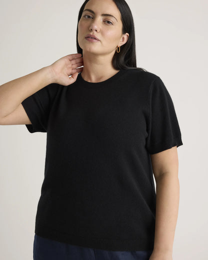 Mongolian Cashmere Tee - 1X / Heather Vintage Pink