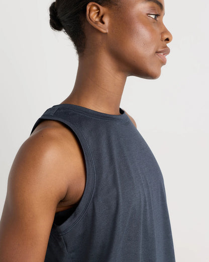 Flowknit Breeze High-Neck Tank - XS / Heather Deep Navy
