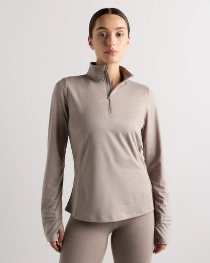 Flowknit Quarter-Zip Pullover - XS / Heather Deep Navy