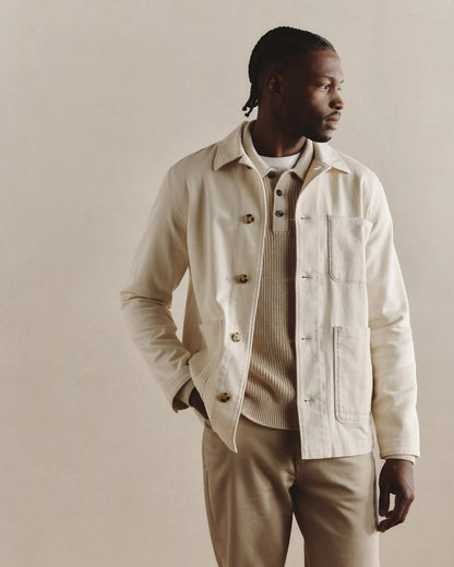 Organic Comfort Stretch Chore Jacket - XS / Vanilla
