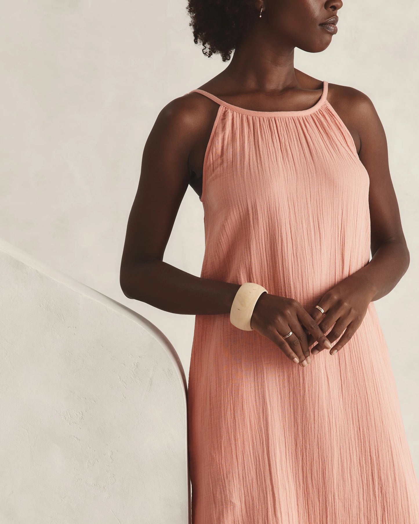 100% Organic Cotton Gauze Sleeveless Maxi Dress - XS / Spiced Orange