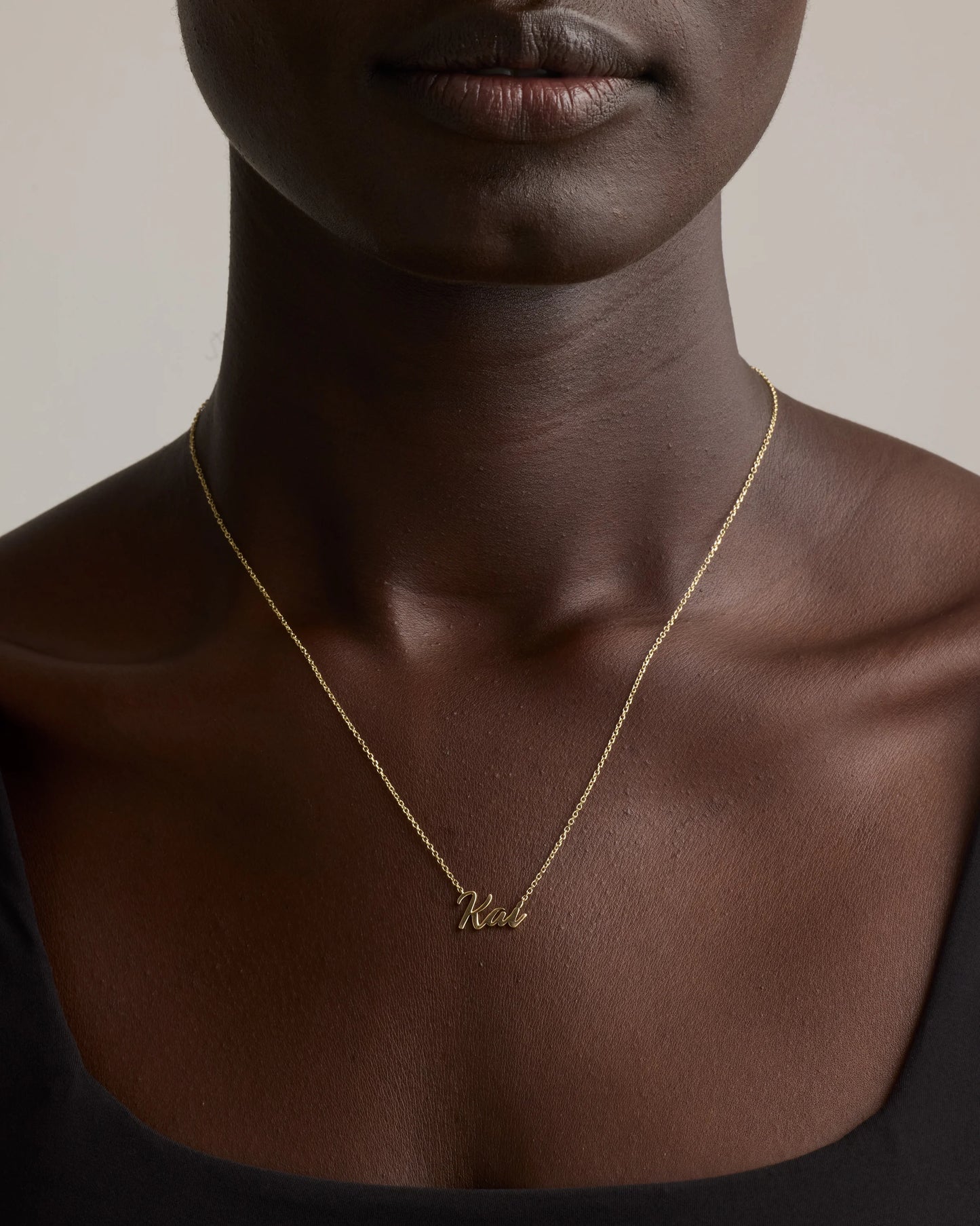 14K Gold Script Name Necklace - One Size / Yellow Gold