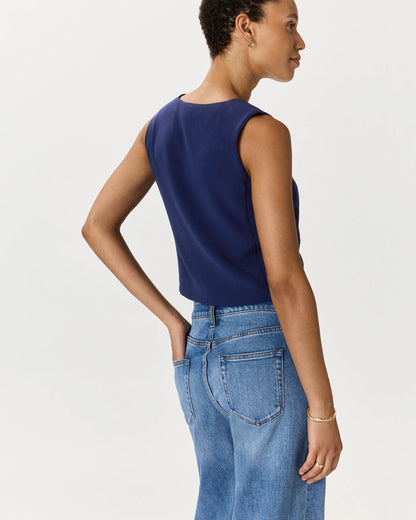 Fluid Crepe Vest - XS / Navy