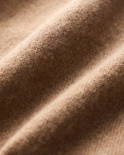 Mongolian Cashmere Henley Sweater - S / Brown