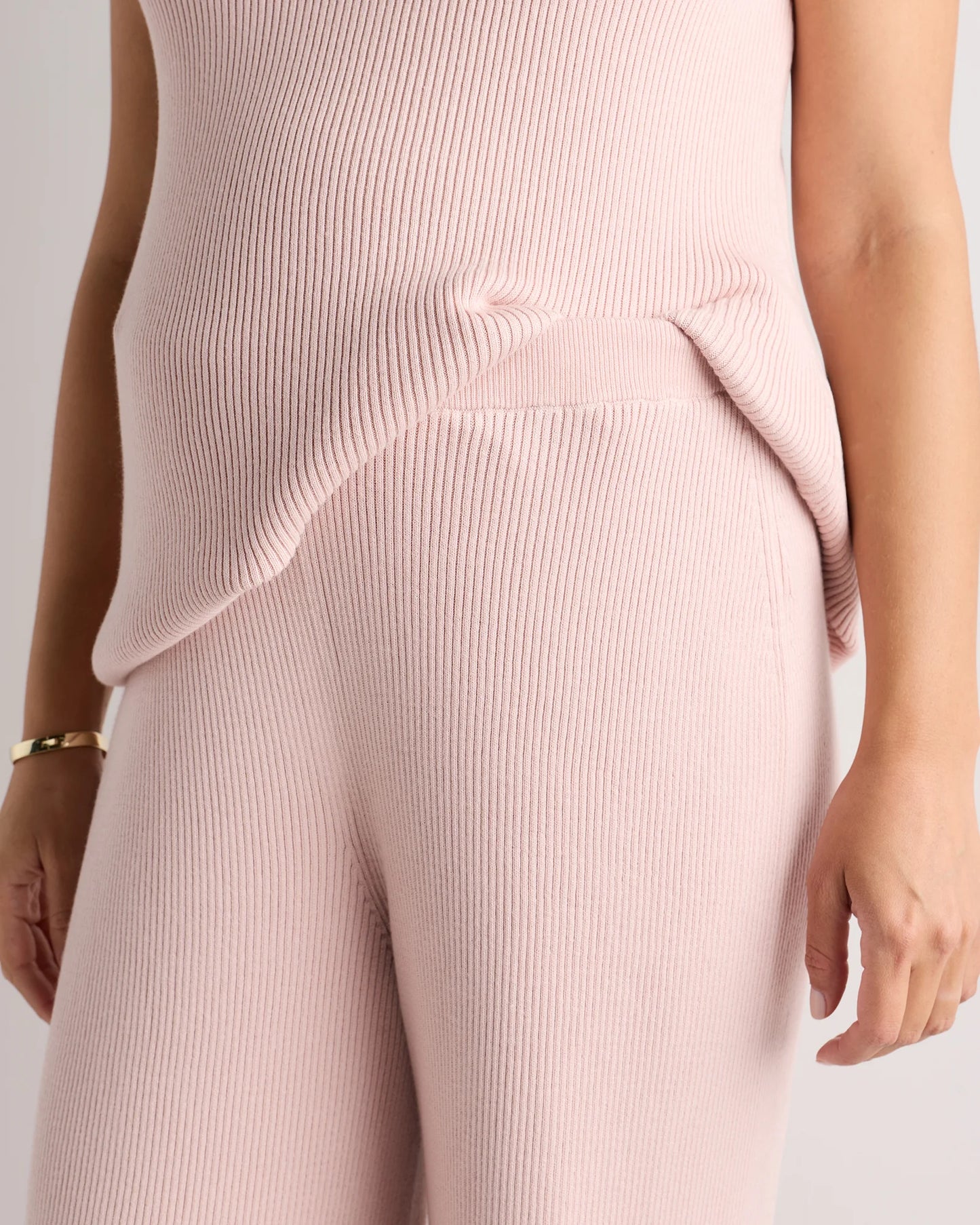 Cotton Cashmere Maternity Wide Leg Pants - XS / Heather Charcoal