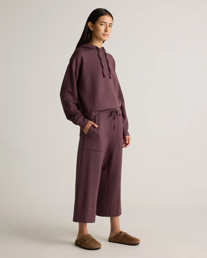 SuperSoft Fleece Cropped Wide Leg Pants - XS / Dried Fig