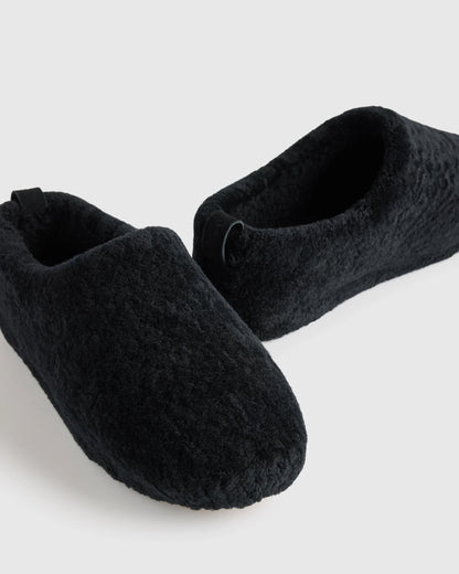 Men's Genuine Shearling Lounge Slipper - 7 / Black
