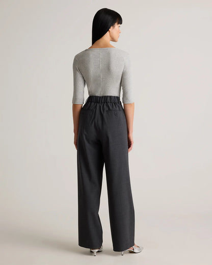Italian Wool Pleated Trouser - 0 / Black