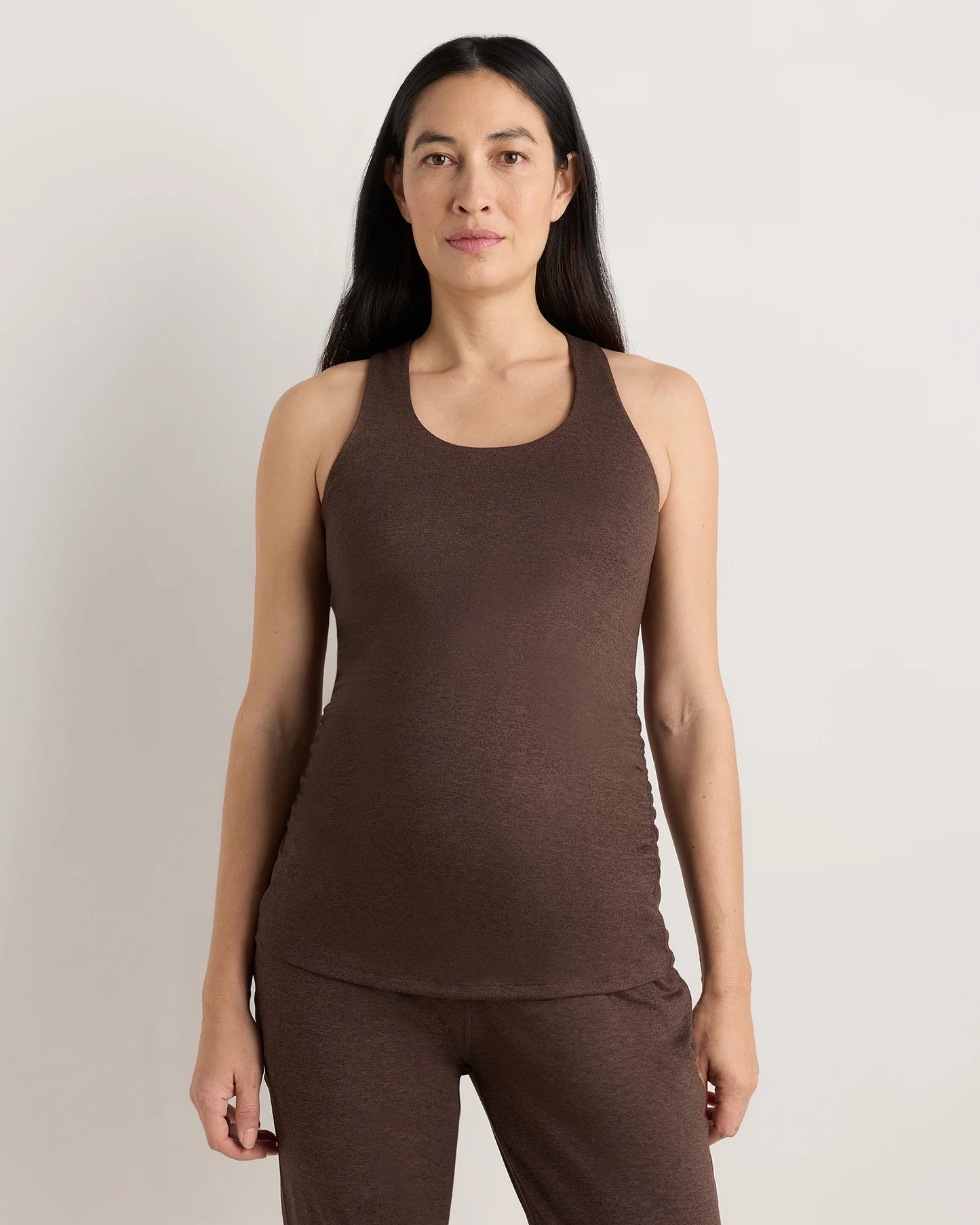 Ultra-Soft Maternity Built-In Bra Tank - XS / Heather Black