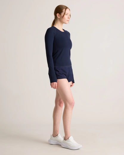 Seamless Waist-Length Long Sleeve Top - XS / Deep Navy
