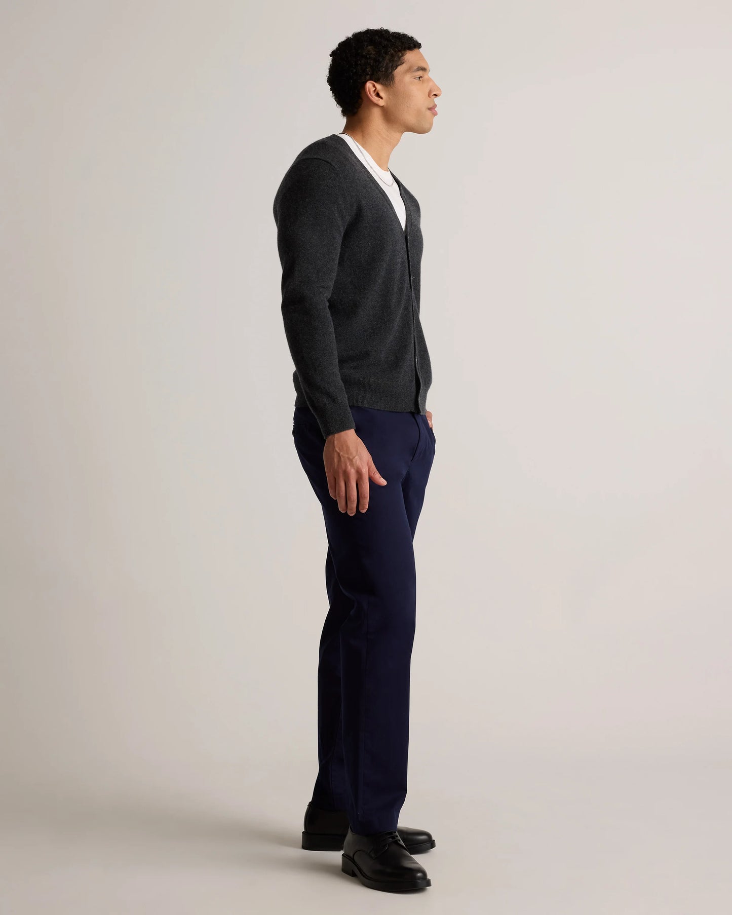 Mongolian Cashmere Cardigan Sweater - S / True Navy