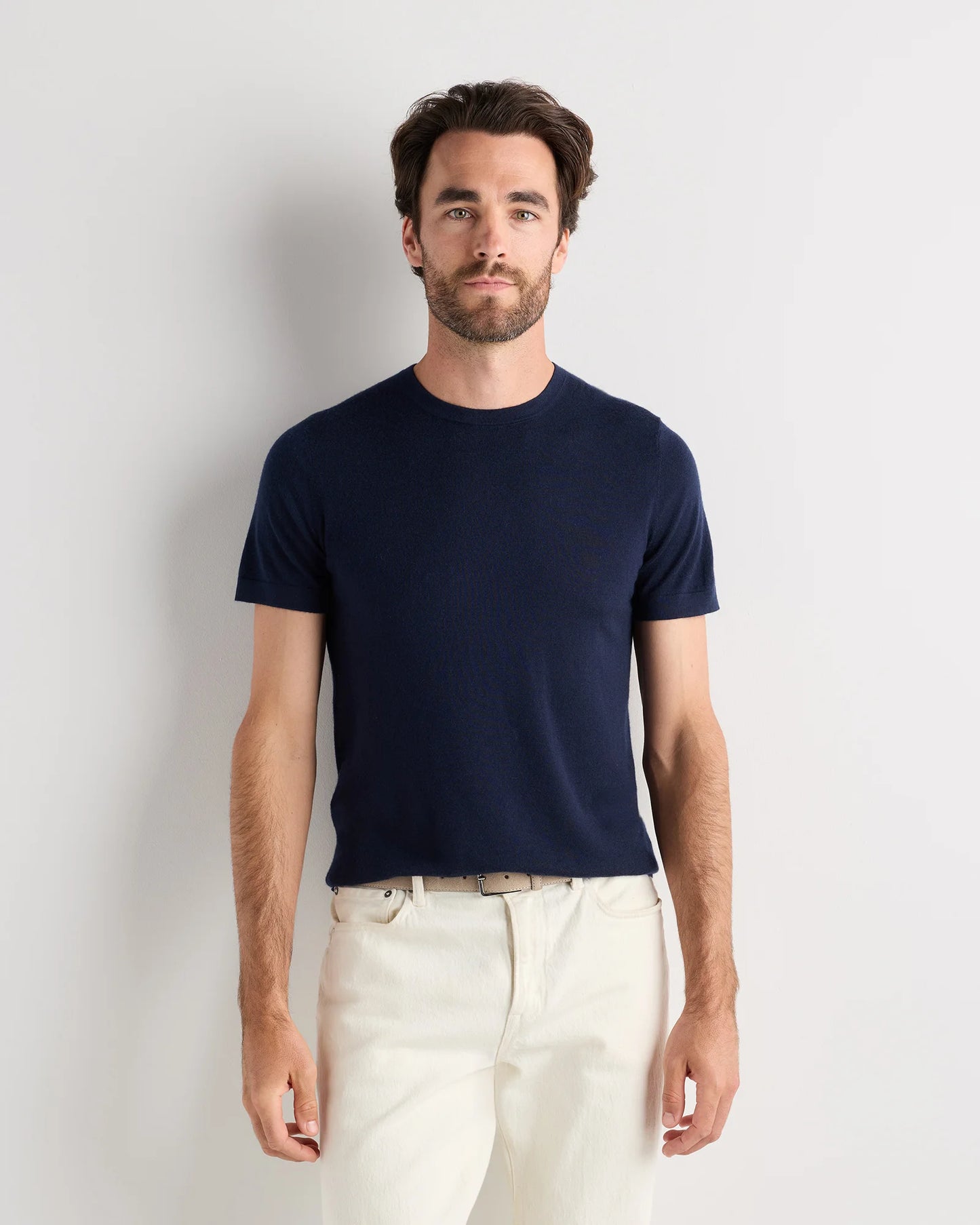 100% Superfine Mongolian Cashmere Tee - S / True Navy