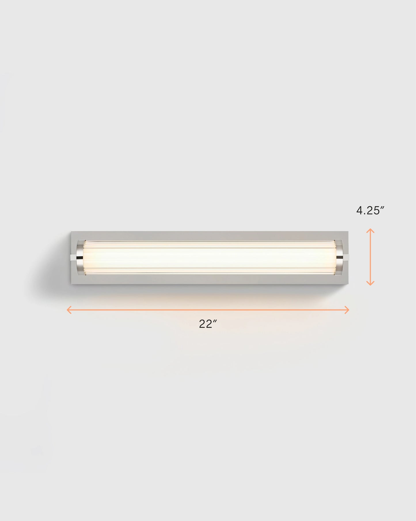 Ribbed Steel LED Vanity Sconce - 22" / Brass