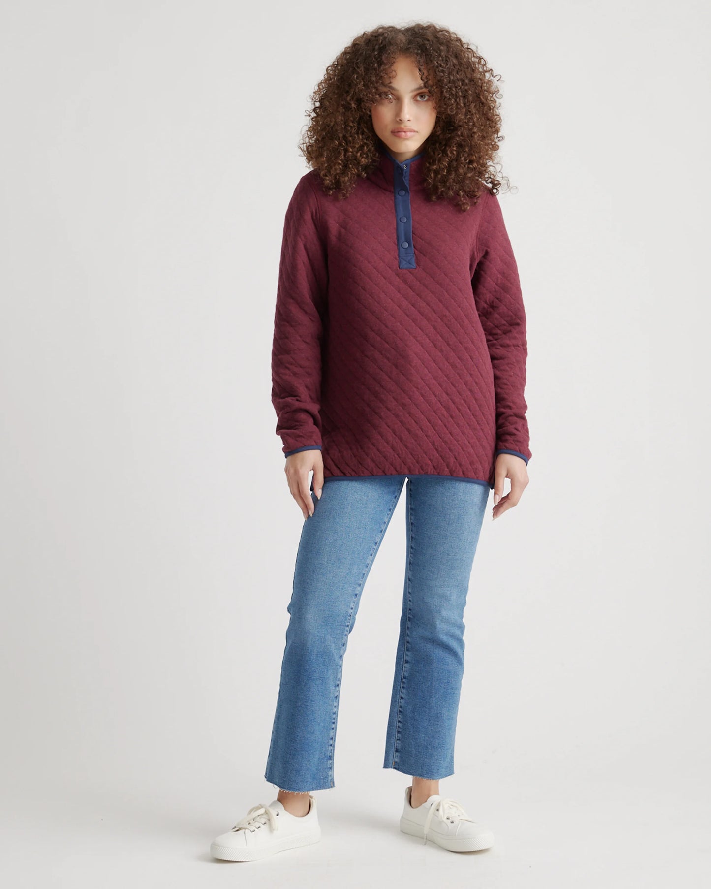 Reversible Quilted Pullover - XS / Charcoal/Grey
