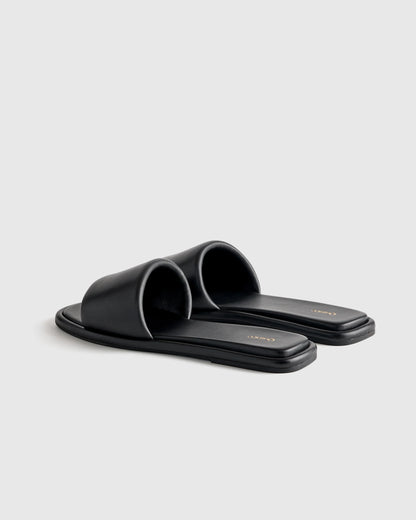 Italian Leather Slide Sandal - 5 / Bone