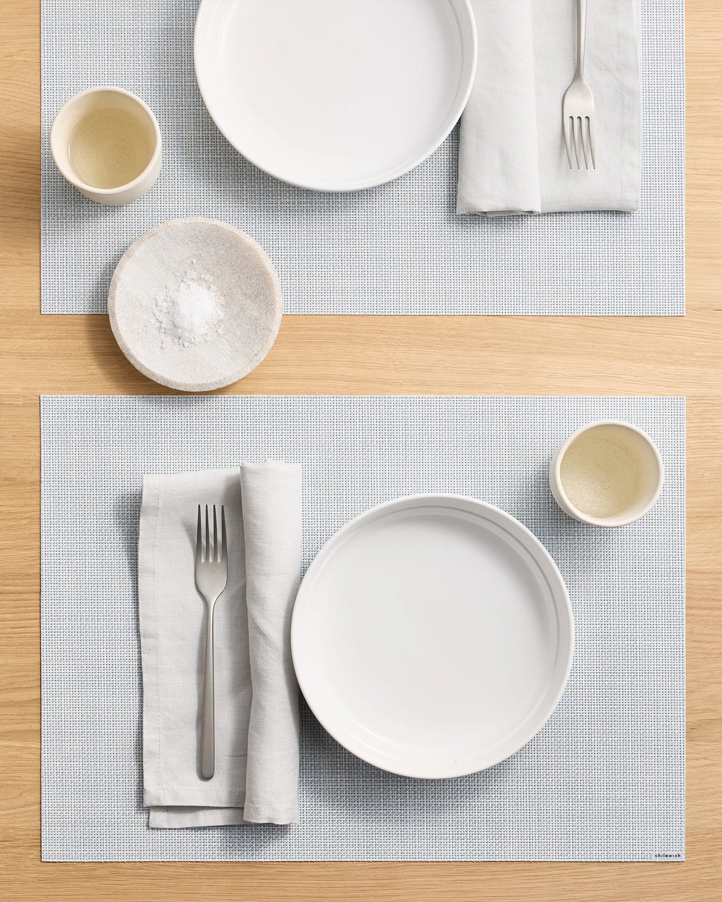 Mini Basketweave Easy-Care Rectangular Placemat, Set of 4 by Chilewich - One Size / Parchment