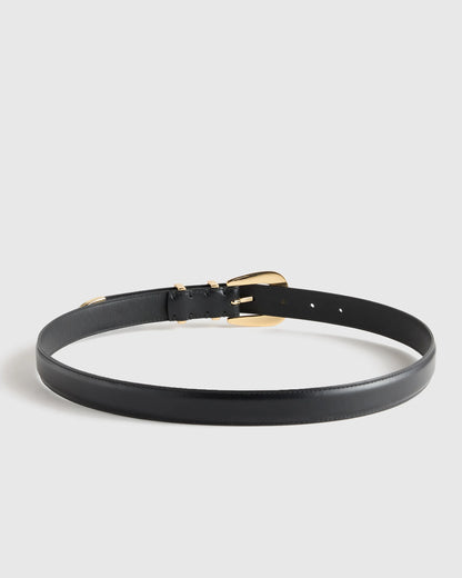 Lola European Leather Western Belt - XS / Black/Silver