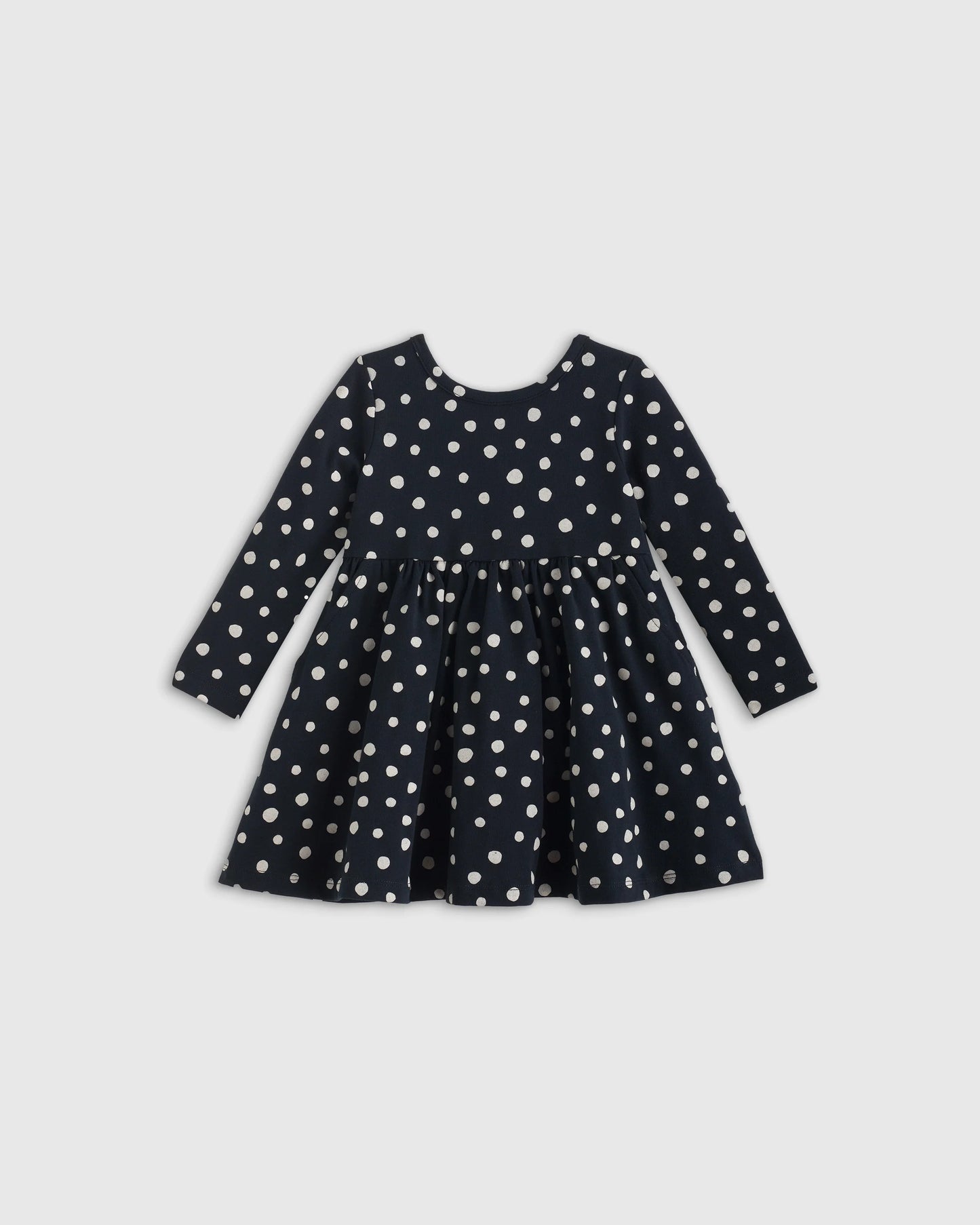 Organic Cotton Long Sleeve Skater Dress - 0-3M / Flower Buds