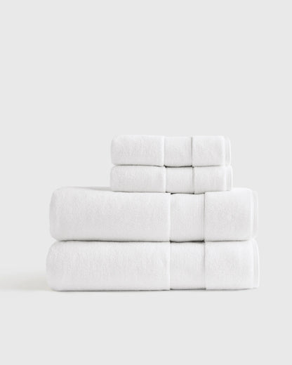 Classic Organic Turkish Cotton Bath Sheet Bundle (4 pieces) - One Size / White