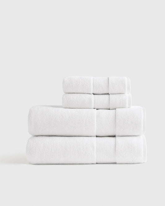 Classic Organic Turkish Cotton Bath Sheet Bundle (4 pieces) - One Size / White