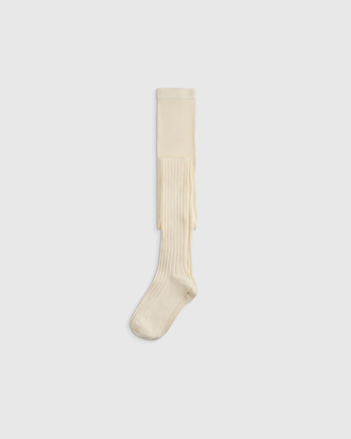 Organic Cotton Rib Tights (2-pack) - 12-24M / Ivory