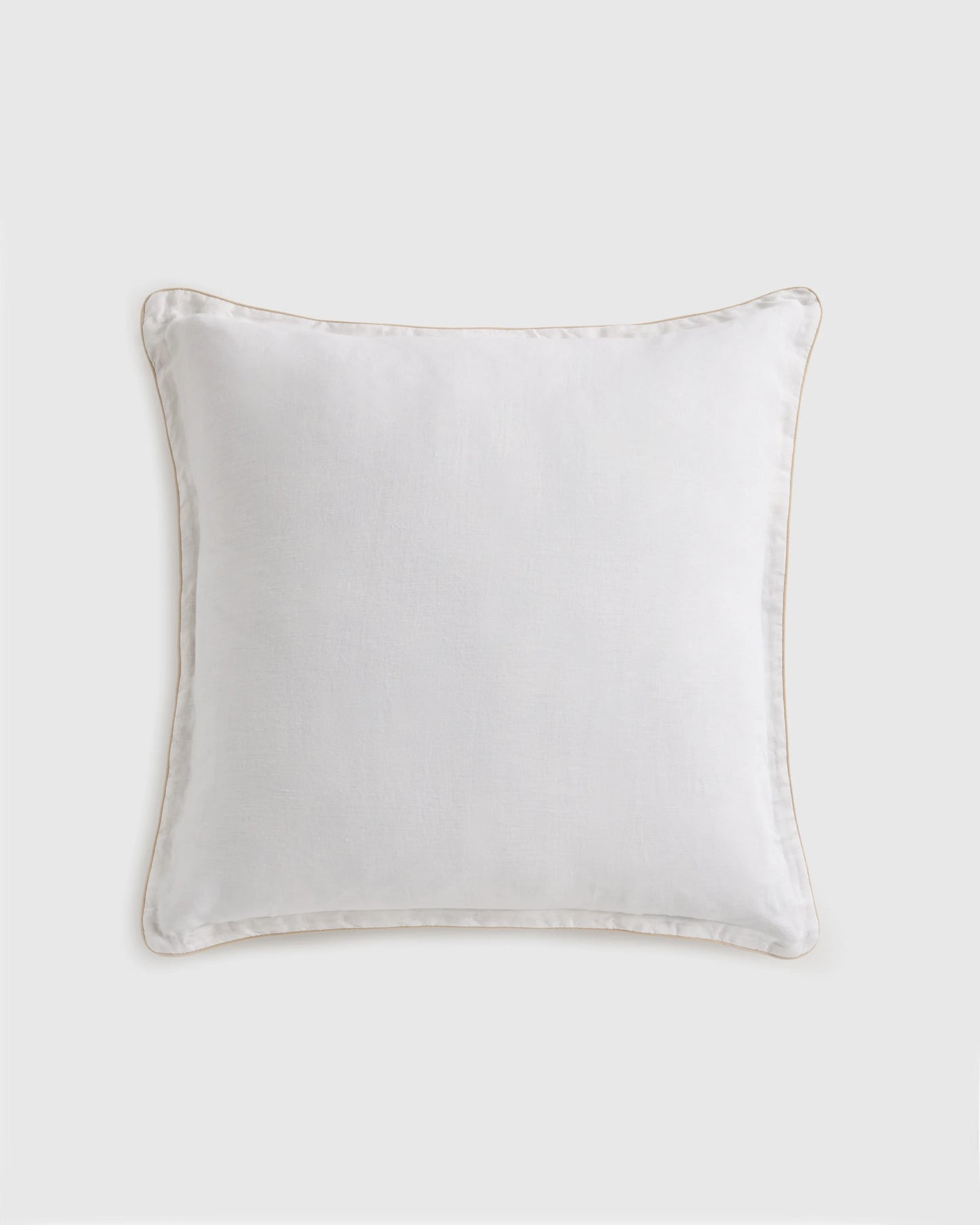 European Linen Piped Euro Sham - Euro / White/Cherry