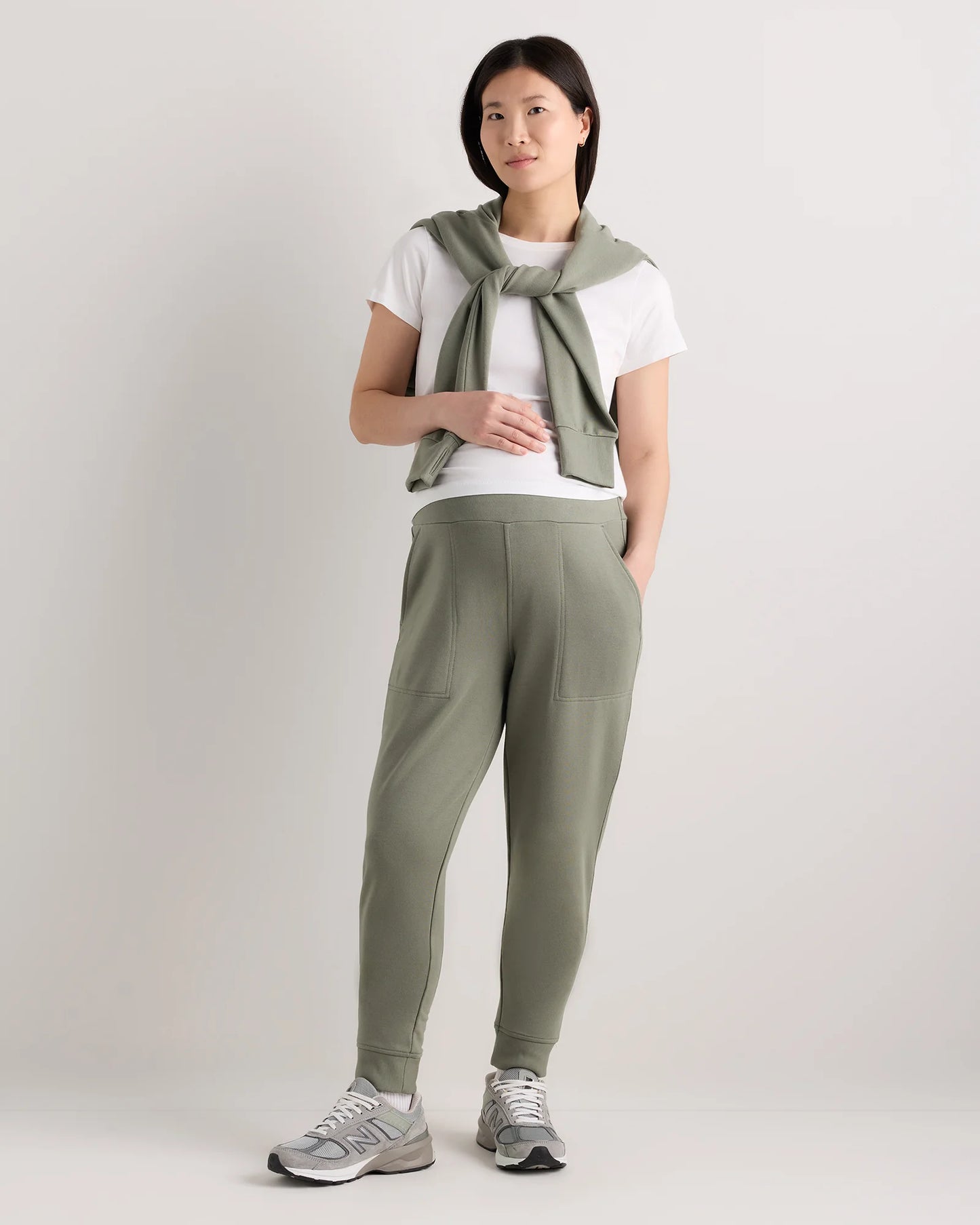 SuperSoft Fleece Maternity Joggers - XS / Off-White