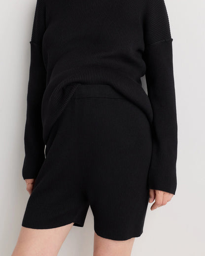 Cotton Cashmere Maternity Knit Shorts - XS / Mocha Heather