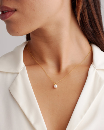 Freshwater Cultured Pearl Pendant Necklace - One Size / Gold Vermeil