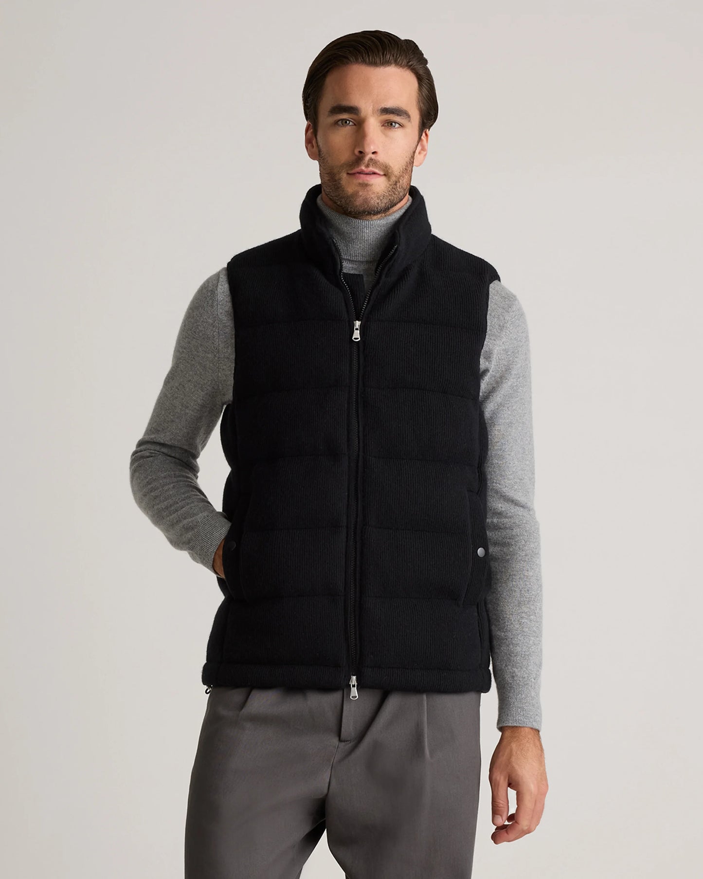 Mongolian Cashmere Puffer Vest - S / True Navy