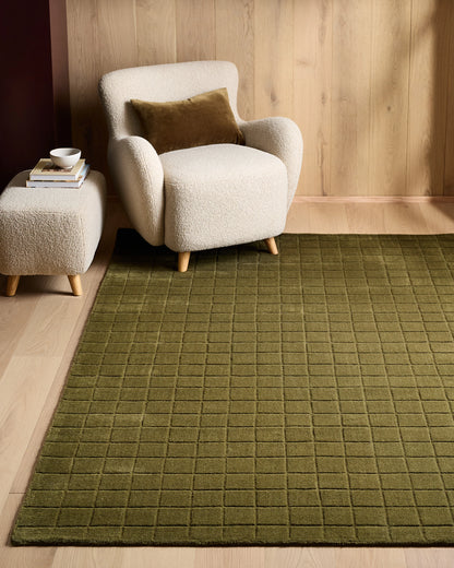 Lennox Hand-Loomed Wool Rug - 5' x 8' / Green