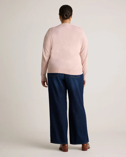 Lightweight Cotton Cashmere Crew Sweater - XS / Mountain Spring Blue
