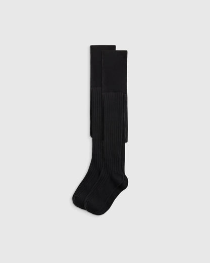Organic Cotton Rib Tights (2-pack) - 6-7Y / Ivory