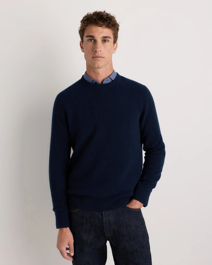 Mongolian Cashmere Waffle Sweatshirt - S / Faded Denim
