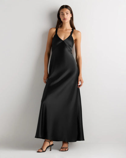 Bianca Stretch Satin Dress - 0 / Garden Sage Green